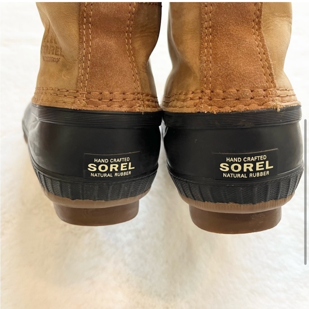 SOREL Mens Cheyanne Lace Snow Boot-Chipmunk/Black MENS Size 6 Womens 8 - Picture 4 of 8